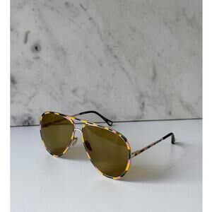 NEW Chloe CH0099S ROMIE Aviator Sunglasses in Gold Mirror